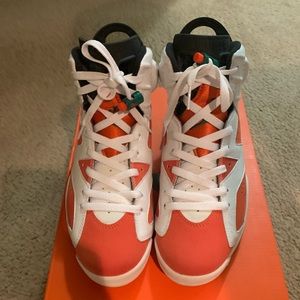 Jordan, 8.5, and Orange/white/black